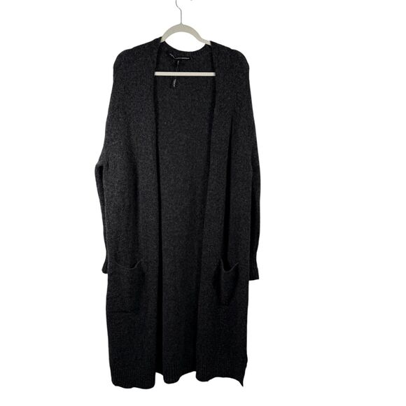 10 Days Amsterdam Grey Open Front Duster Cardigan Sweater Merino Wool Womens XS - Picture 1 of 7